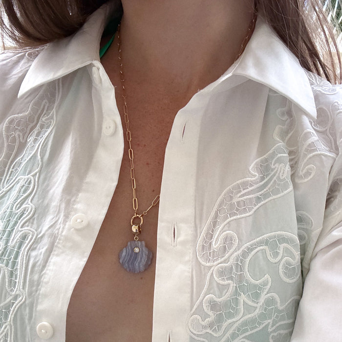 Coquille Blue Lace Shell Bail