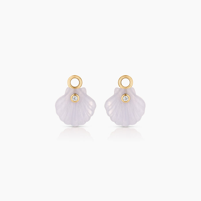 Coquille Blue Lace Shell Earring Charms