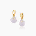 Coquille Blue Lace Shell Hoop Earrings