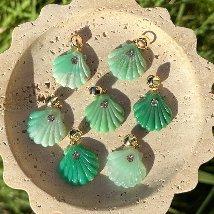 Coquille Chrysoprase Shell Bail
