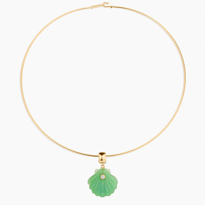 Coquille Chrysoprase Shell Bail