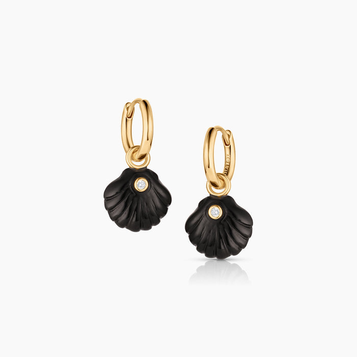 Coquille Onyx Shell Hoop Earrings