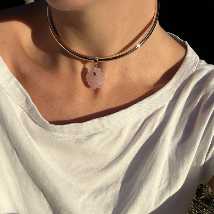 Coquille Pink Jade Shell Bail