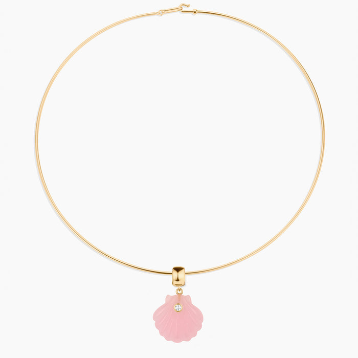 Coquille Pink Jade Shell Bail