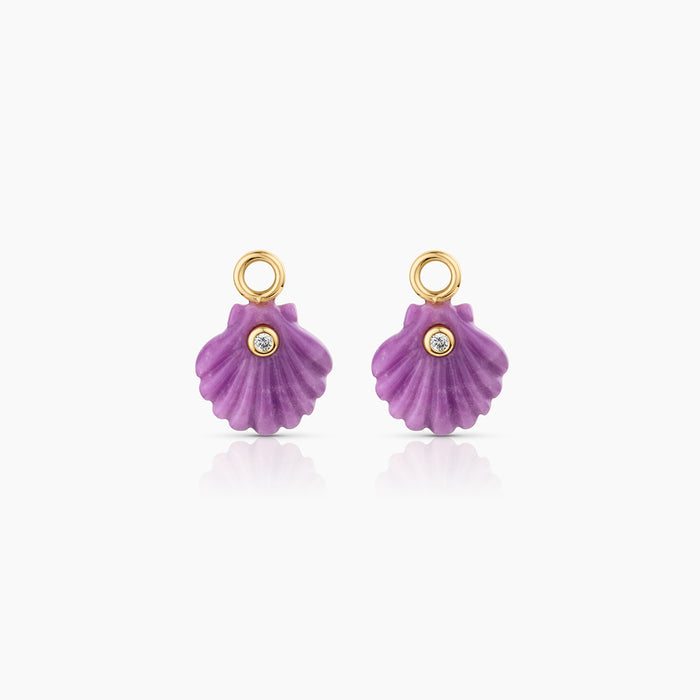 Coquille Purple Mica Shell Earring Charms