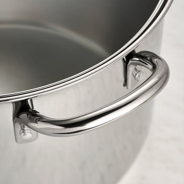 Covered Stainless Steel Stock Pot