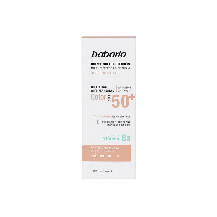 Crema Facial Babaria Spf50 Con Color X 50Ml