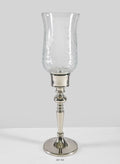 Dalia Hurricane Candle Stand Decor Jamali Garden Clear and Silver 15in Tall EACH