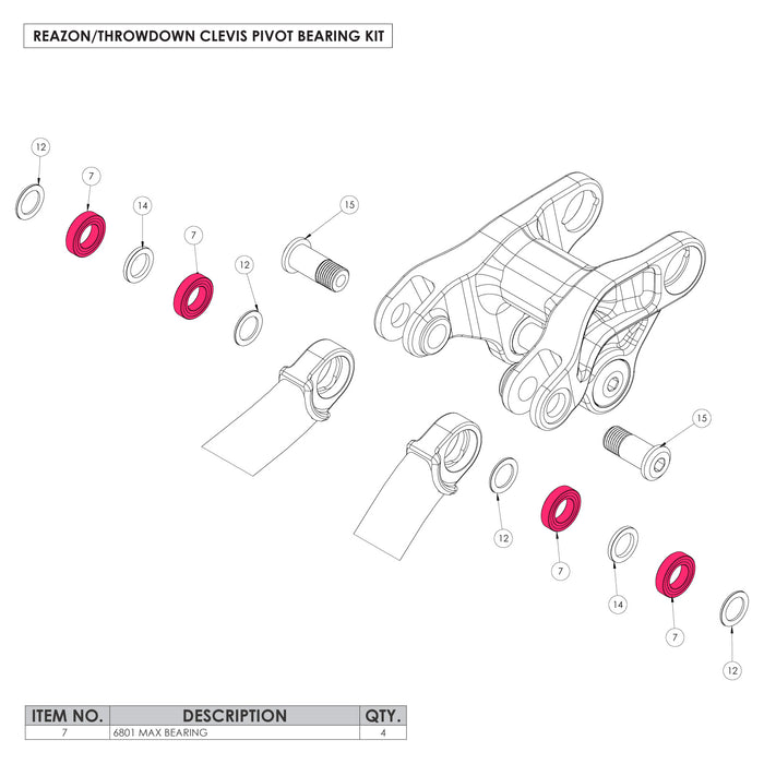 Darco/Lowdown/Reazon/Throwdown Horst/Clevis Pivot Bearing Kit
