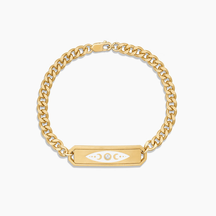 Divine Feminine White Enamel Bracelet