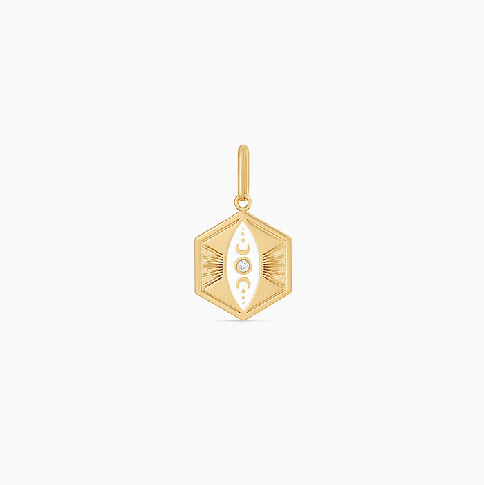 Divine Feminine White Enamel Charm