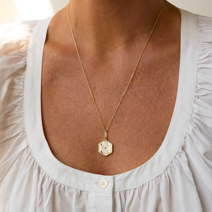 Divine Feminine White Enamel Charm
