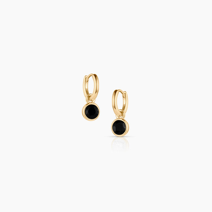 Dottie Black Hoop Earrings