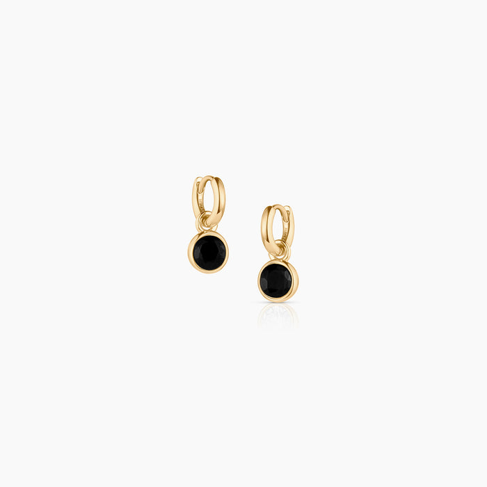 Dottie Black Hoop Earrings