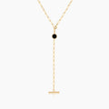 Dottie Black Lariat Necklace