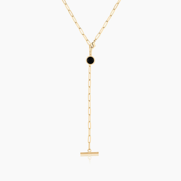 Dottie Black Lariat Necklace