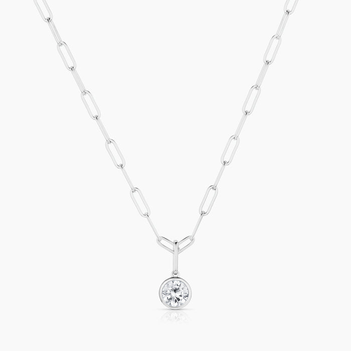 Rhodium Plated / 18" Finn Paperclip Chain