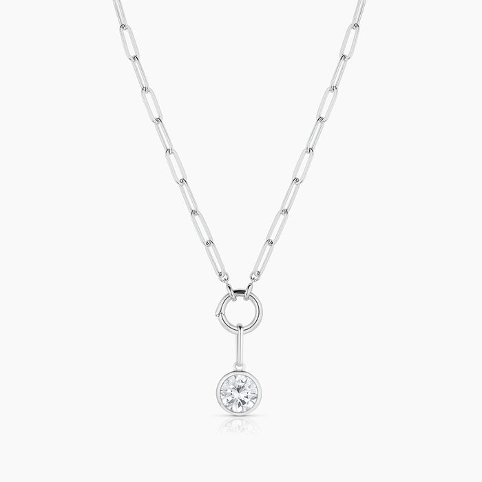 Rhodium Plated / 18" Finn Paperclip Charm Chain