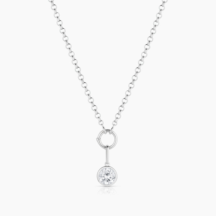 Rhodium Plated / 16-18" Vienna Rolo Charm Chain