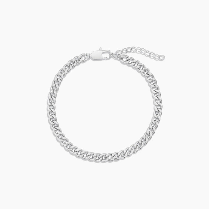 Drew Silver Curb Anklet