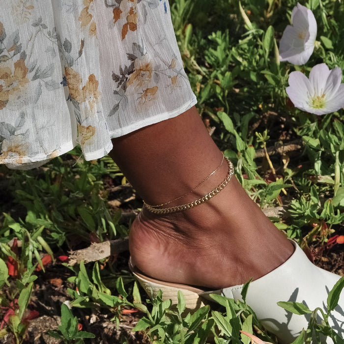 Drew Silver Curb Anklet