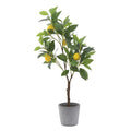 Faux Lemon Tree in Cement Pot