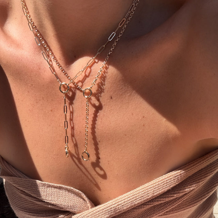 Finn Paperclip Charm Lariat Necklace