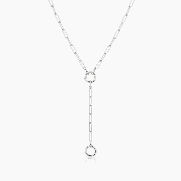 Finn Paperclip Charm Lariat Necklace
