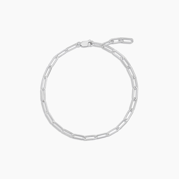 Finn Silver Paperclip Anklet