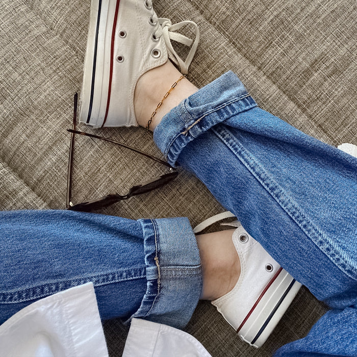 Finn Silver Paperclip Anklet