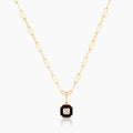 Florence Black Enamel Necklace