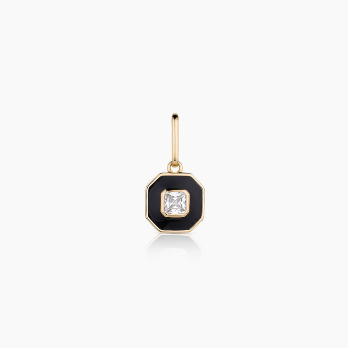 Florence Black Enamel Necklace