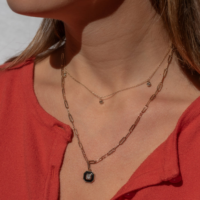 Florence Black Enamel Necklace