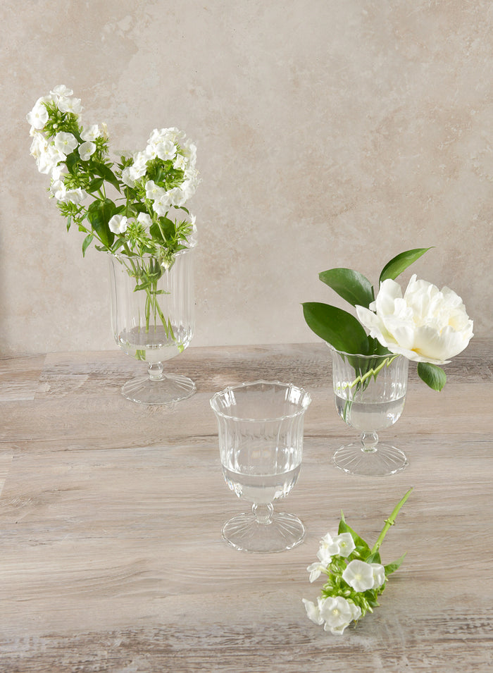 Fluted Designer Glass Urns, Set of 3 Decor Jamali Garden