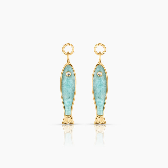 Fortuna Amazonite Fish Earring Charms