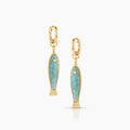 Fortuna Amazonite Fish Hoop Earrings