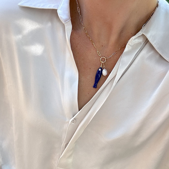 Fortuna Lapis Fish Colette Necklace