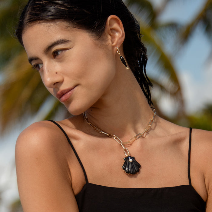 Fortuna Onyx Fish Earring Charms