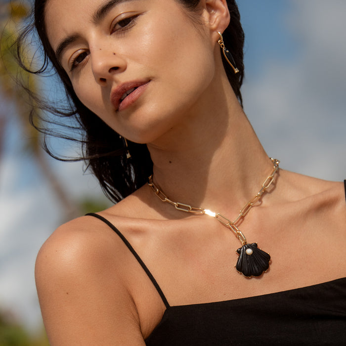 Fortuna Onyx Fish Earring Charms