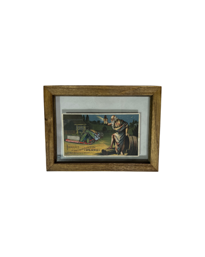 Framed Rare 1800's Diogenes Trade Card
