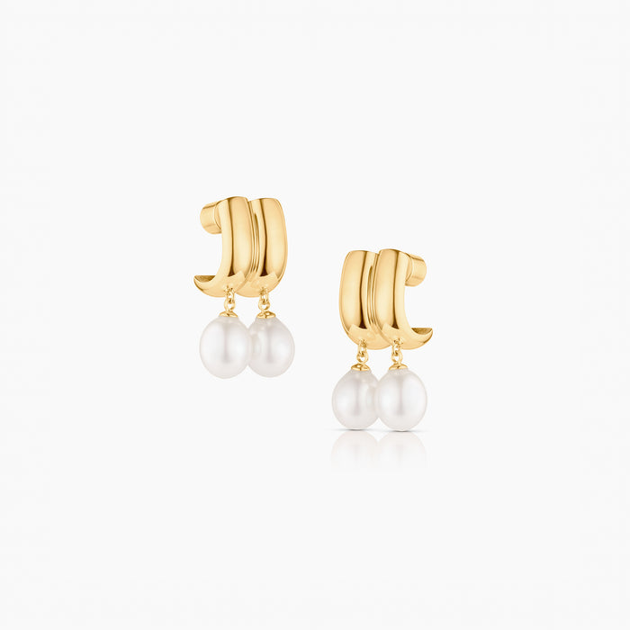 Frankie Double Pearl Earrings