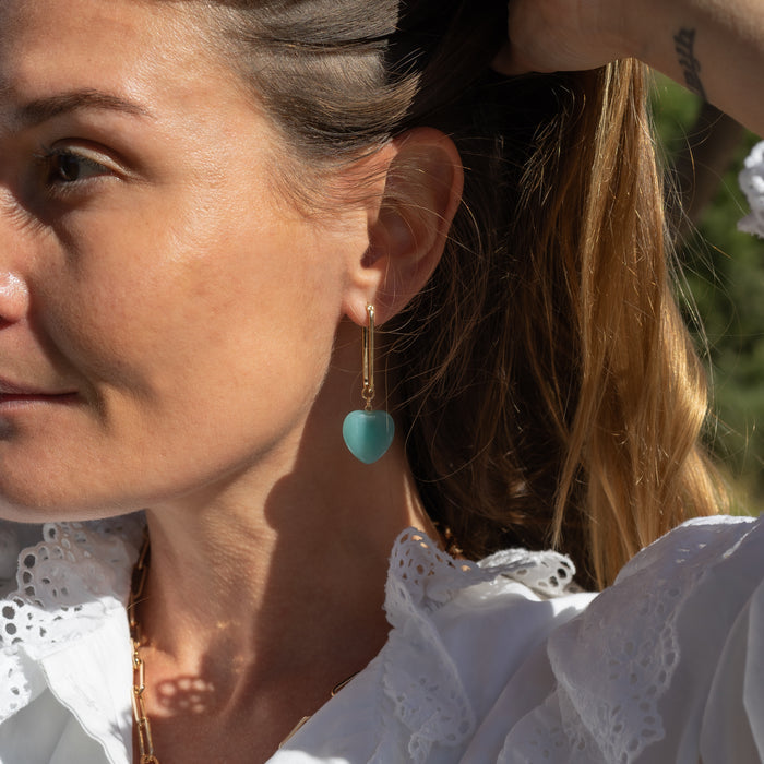 Gemma Amazonite Heart Earrings