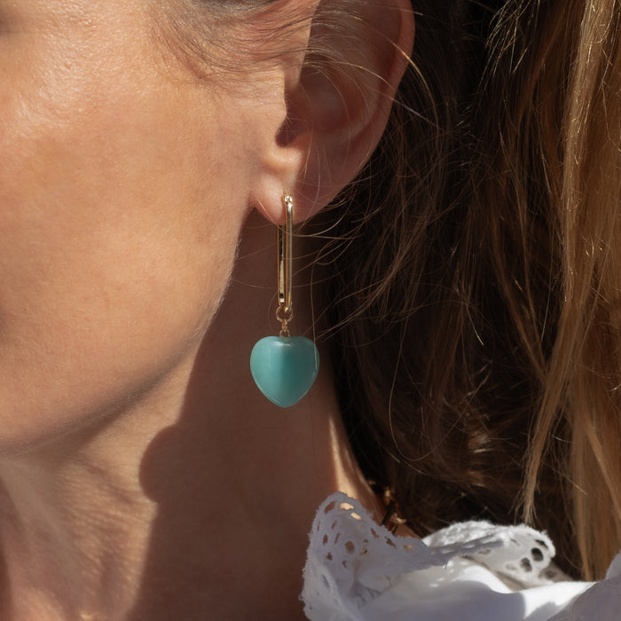 Gemma Amazonite Heart Earrings
