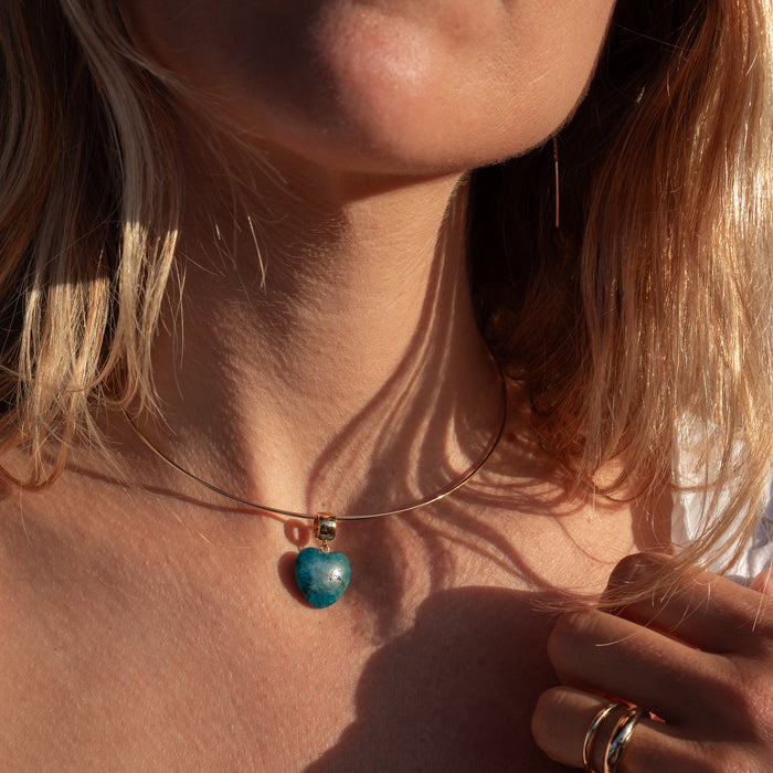 Gemma Apatite Heart Bail Charm