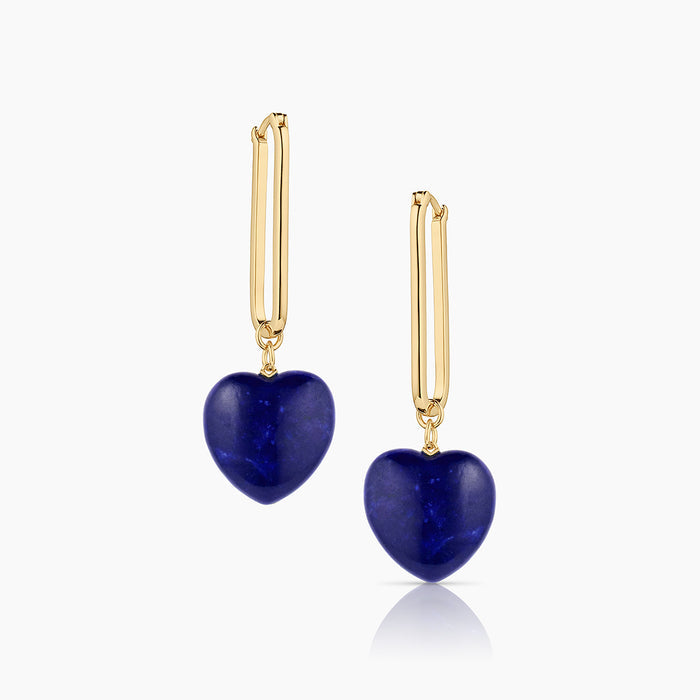 Gemma Lapis Heart Earrings
