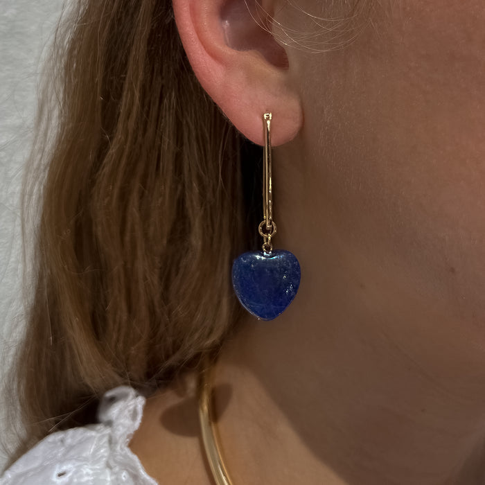 Gemma Lapis Heart Earrings