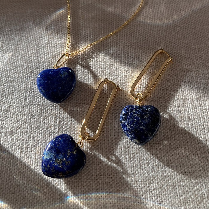 Gemma Lapis Heart Earrings
