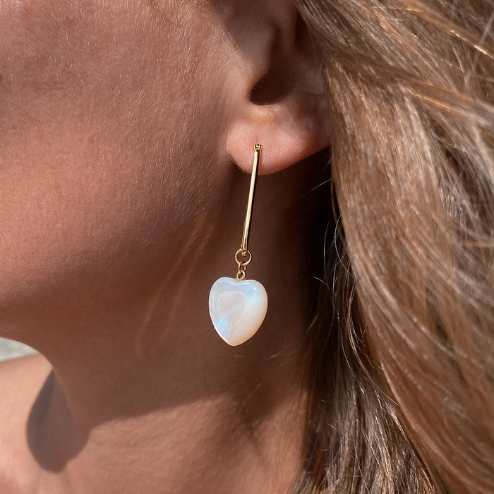 Gemma Mother Of Pearl Heart Earrings