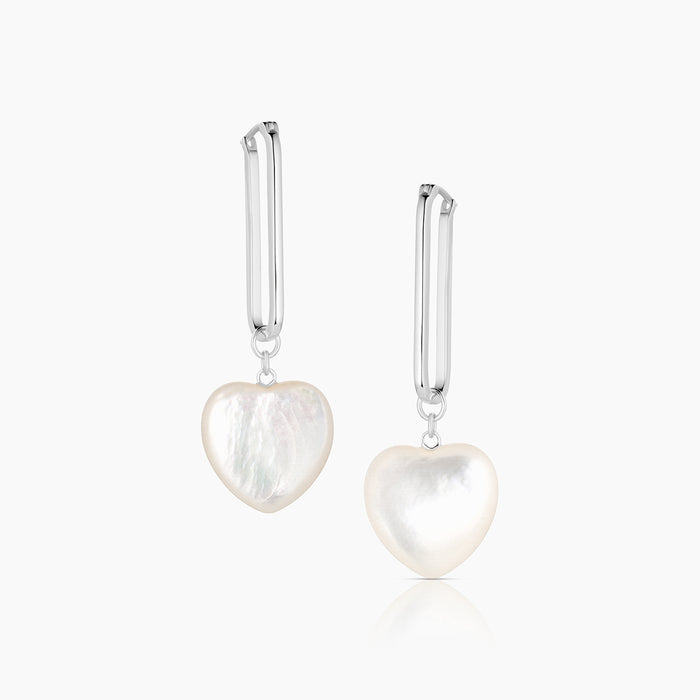 Gemma Mother Of Pearl Heart Earrings