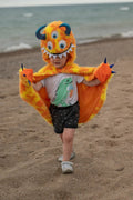 Giggle the Monster Cape, Orange/Yellow, Size 4-6